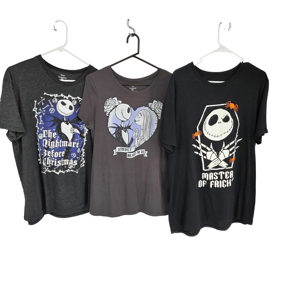 Disney Nightmare Before Christmas Jack Skellington Graphic T-Shirt Bundle 3pk XL
